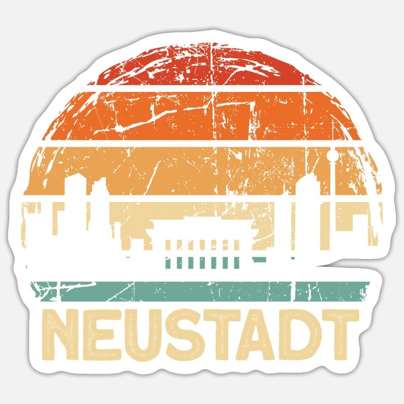 Neustadt - Sticker Größe S (10 x 10 cm) - Mattweiß