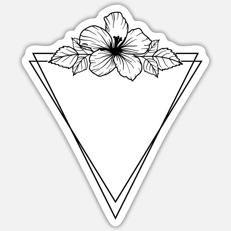 Hibiscus Boho Fleur peinte à la main Sticker taille S (10 x 10 cm)