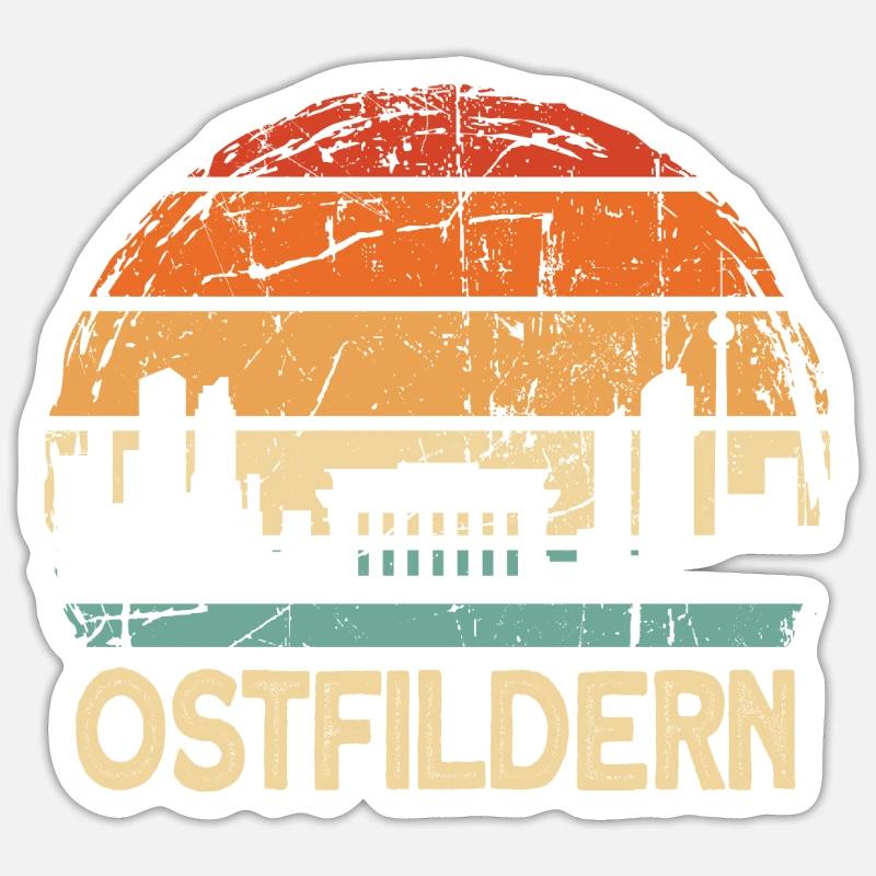 Ostfildern - Sticker taille S (10 x 10 cm) - blanc mat