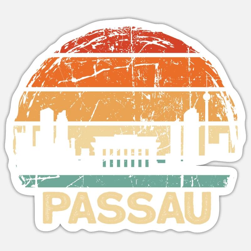 Passau - Sticker taille S (10 x 10 cm) - blanc mat