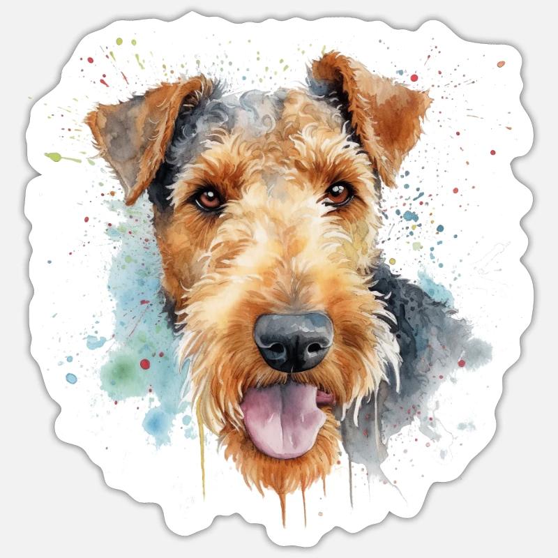 Airedale Terrier - Sticker size S (10 x 10 cm) - white matte