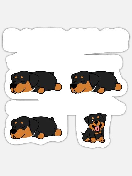 Hund Rottweiler - Sticker Größe S (10 x 10 cm) - Mattweiß