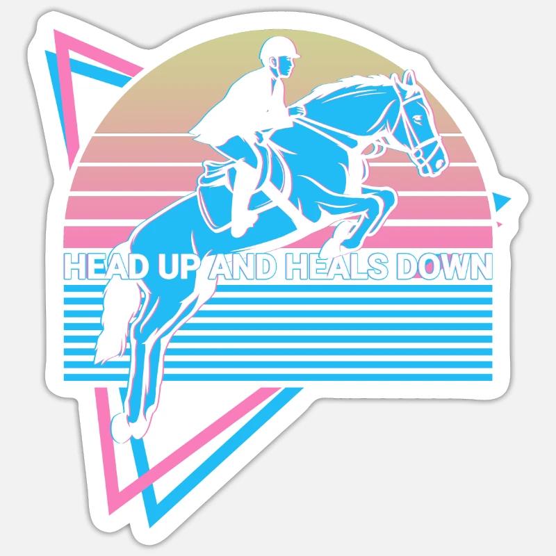Pferd Pferde Retro - Sticker Größe S (10 x 10 cm) - Mattweiß