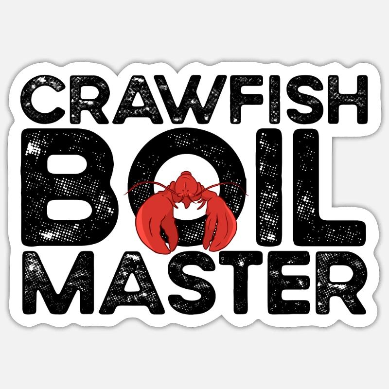 Crawfish Koch Master Funny Crawfish Broil Crawfish Sticker Größe S (10 x 10 cm)