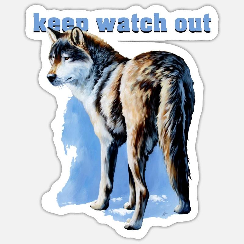 Wolfslick 2 - Sticker taille S (10 x 10 cm) - blanc mat