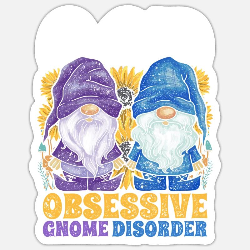 Gartenzwerge OGD Obsessive Gnome Disorder - Sticker Größe S (10 x 10 cm) - Mattweiß