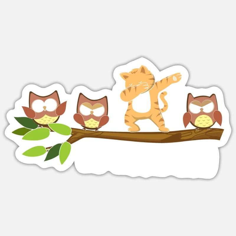 Be Different Dabbing Katze - Sticker Größe S (10 x 10 cm) - Mattweiß