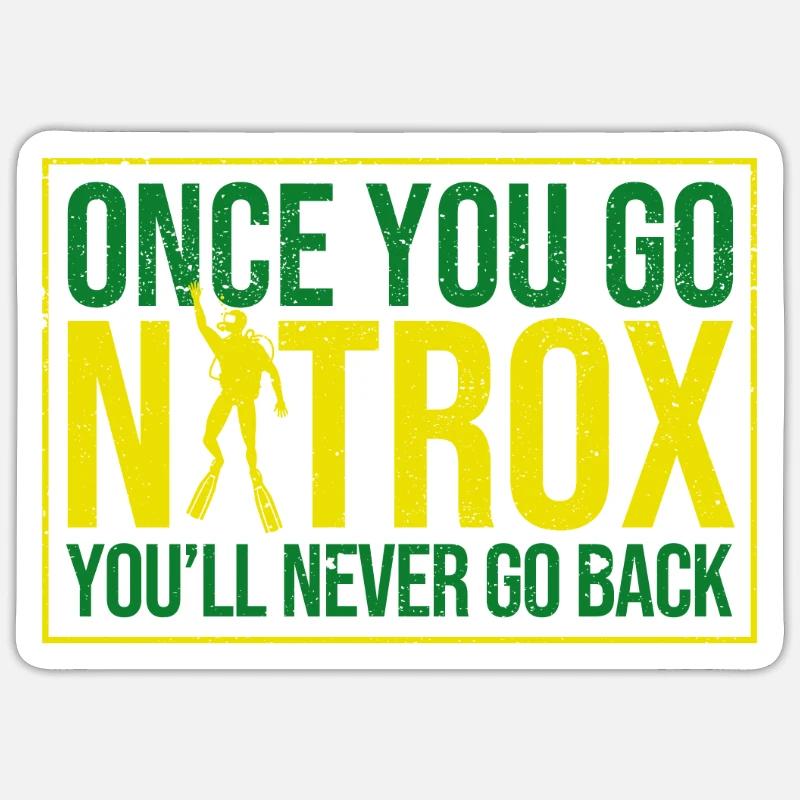 Une fois plongé avec du Nitrox, il n’y a pas de retour en arrière - Sticker taille S (10 x 10 cm) - blanc mat