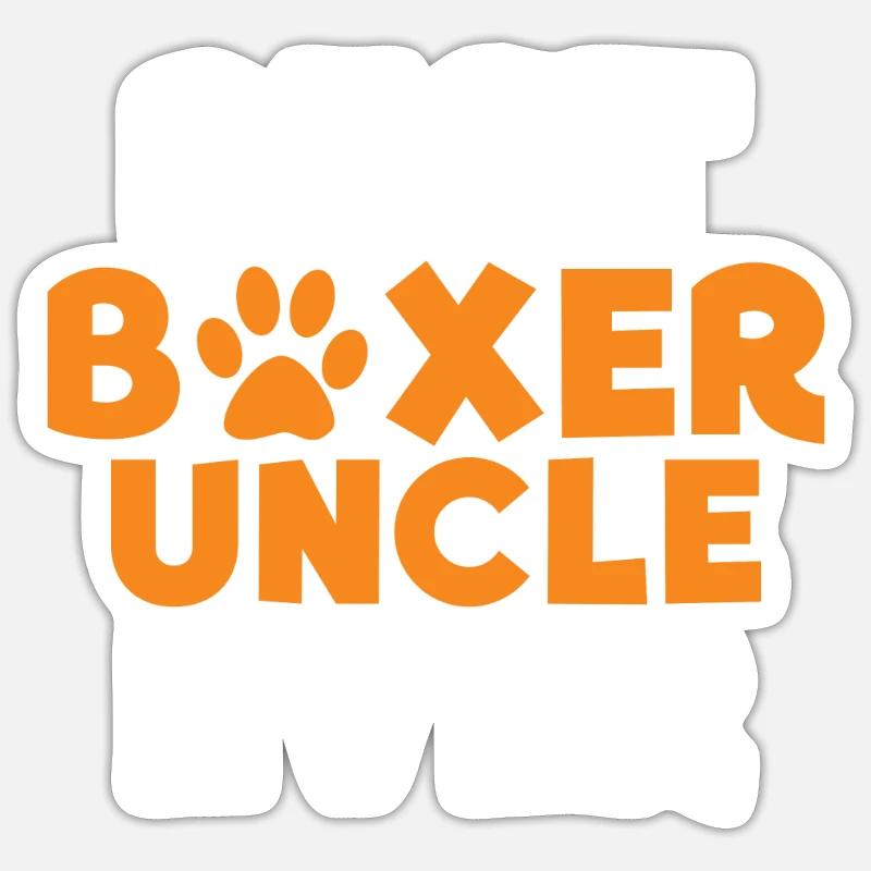 Boxer Hund Geschenke - Sticker Größe S (10 x 10 cm) - Mattweiß