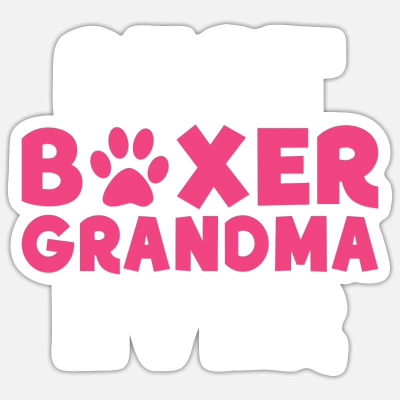 Boxer Hund Geschenke - Sticker Größe S (10 x 10 cm) - Mattweiß