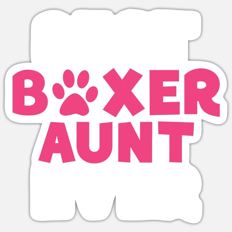 Boxer Hund Geschenke - Sticker Größe S (10 x 10 cm) - Mattweiß