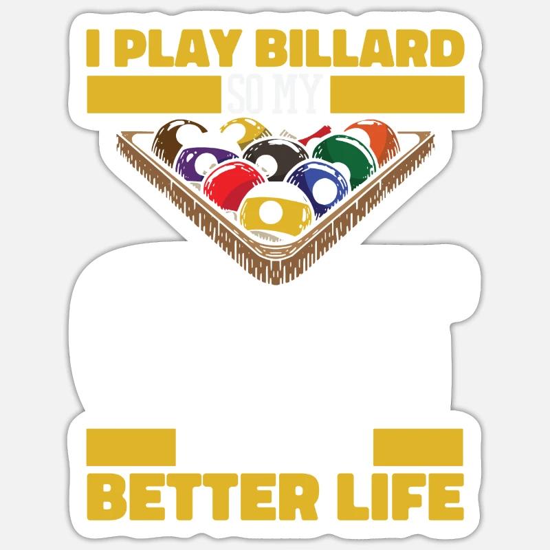 Chat de billard Sticker taille S (10 x 10 cm)