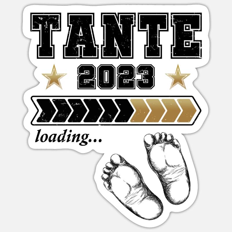 Tante 2023 Loading - Sticker Größe S (10 x 10 cm) - Mattweiß