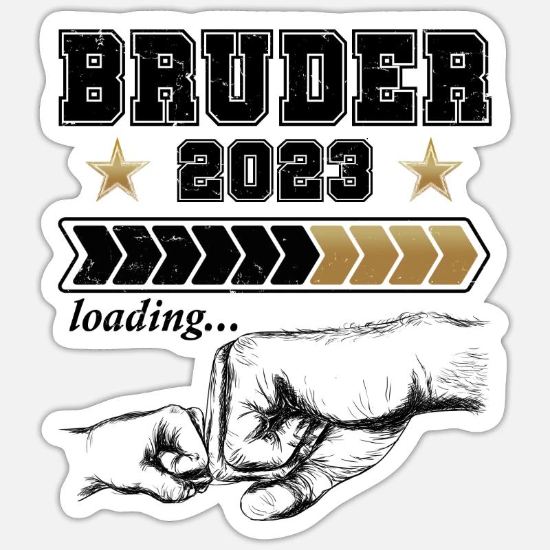 Bruder 2023 Loading - Sticker Größe S (10 x 10 cm) - Mattweiß