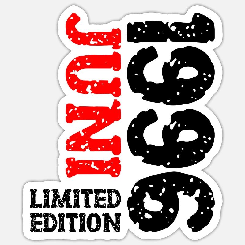 1996 Juni Limited Edition Geburtstag Geschenk - Sticker Größe S (10 x 10 cm) - Mattweiß