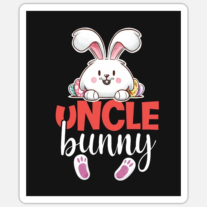 Uncle Rabbit - Sticker size S (10 x 10 cm) - white matte
