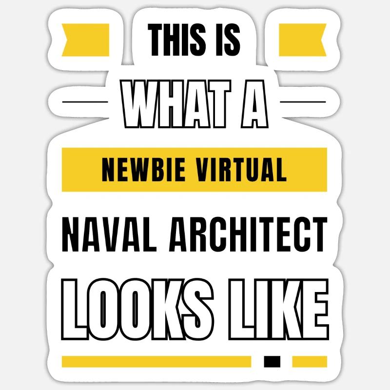 Architecte naval virtuel débutant Sticker taille S (10 x 10 cm)