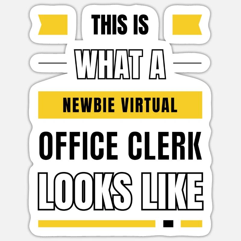 Commis de bureau virtuel débutant - Sticker taille S (10 x 10 cm) - blanc mat