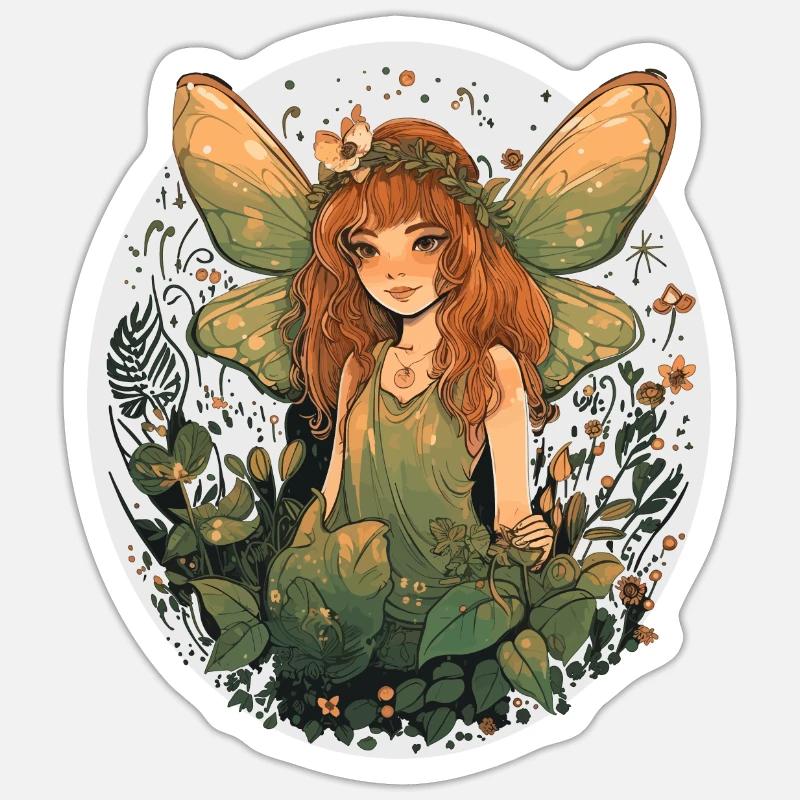 Wald Fee - Sticker Größe S (10 x 10 cm) - Mattweiß