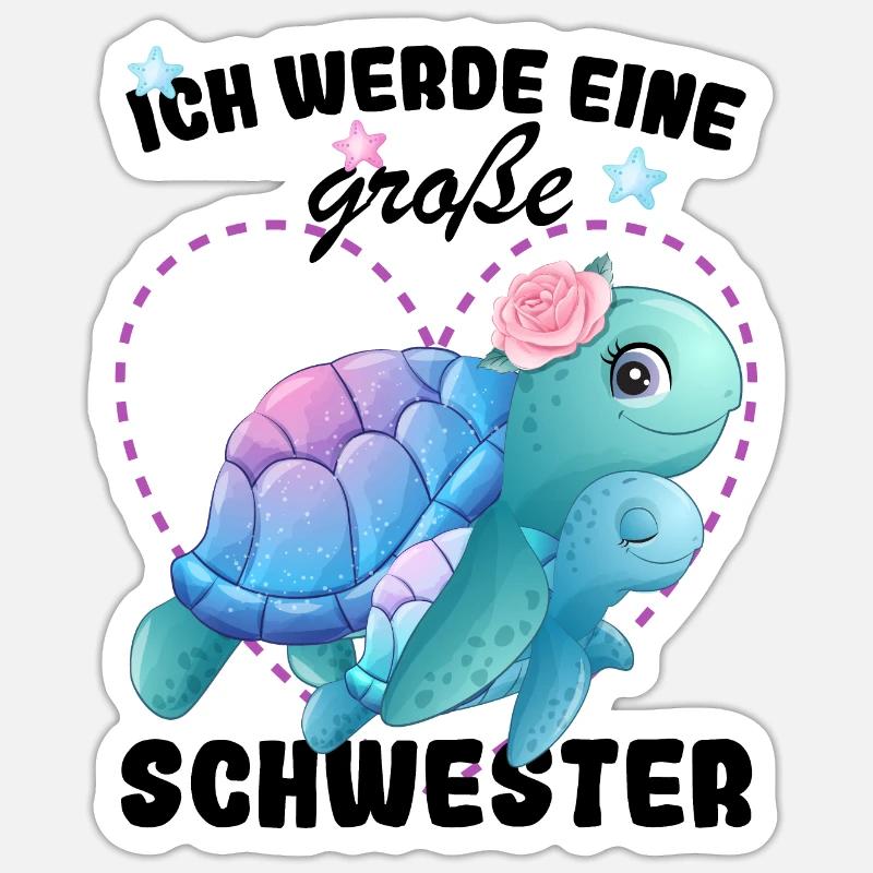 Ich Werde Eine Große Schwester 2025 - Sticker Größe S (10 x 10 cm) - Mattweiß