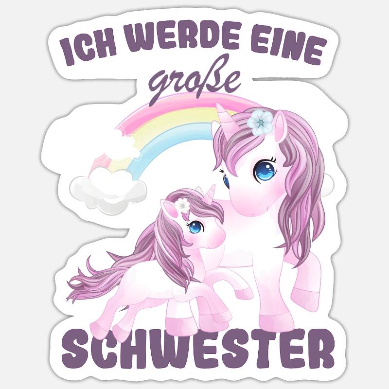 Ich Werde Eine Große Schwester 2025 - Sticker Größe S (10 x 10 cm) - Mattweiß