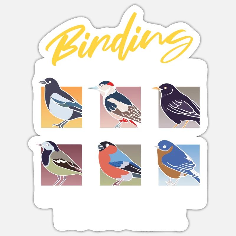Oiseaux - Sticker taille S (10 x 10 cm) - blanc mat