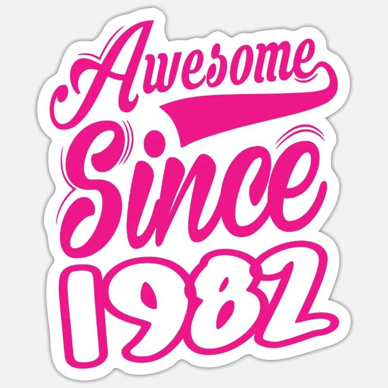 Awesome Since 1982 - Sticker size S (10 x 10 cm) - white matte