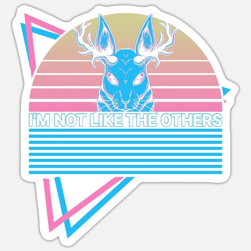 Schakalope Retro Kryptide - Sticker Größe S (10 x 10 cm) - Mattweiß