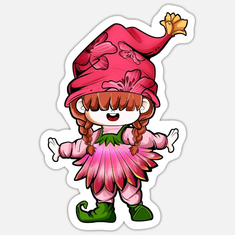 Gartenzwergin Sticker Größe S (10 x 10 cm)