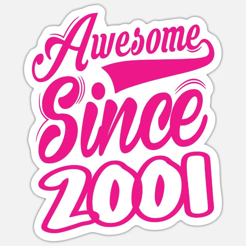 Awesome Since 2001 - Sticker Größe S (10 x 10 cm) - Mattweiß