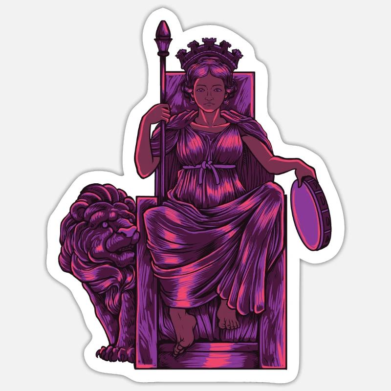 Phrygian goddess - Cybele - Sticker size S (10 x 10 cm) - white matte