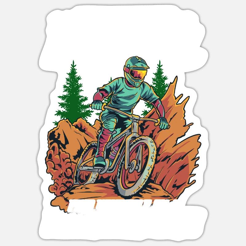 VTT de descente VTT - Sticker taille S (10 x 10 cm) - blanc mat