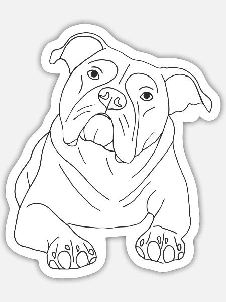 Old English Bulldog - Sticker Größe S (10 x 10 cm) - Mattweiß