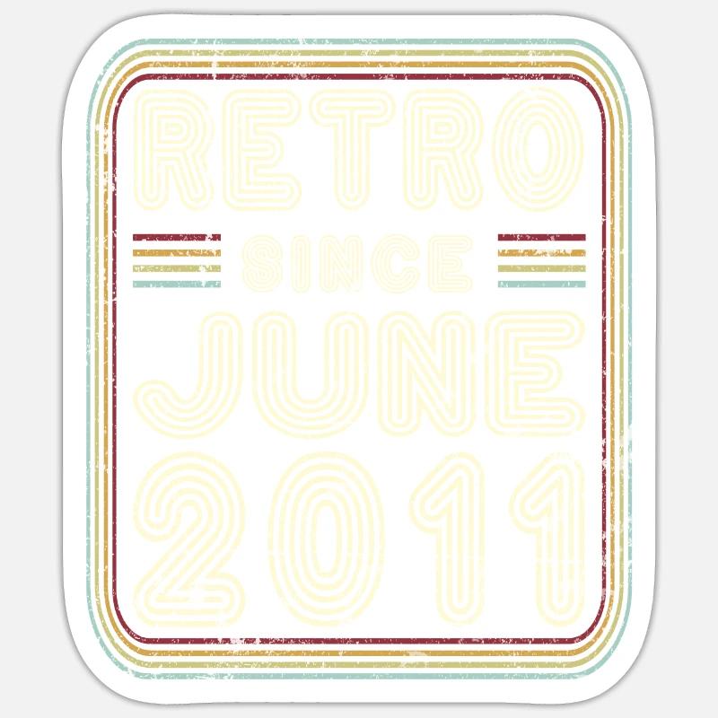 Geburtstag Juni 2011 Retro Geschenk - Sticker Größe S (10 x 10 cm) - Mattweiß