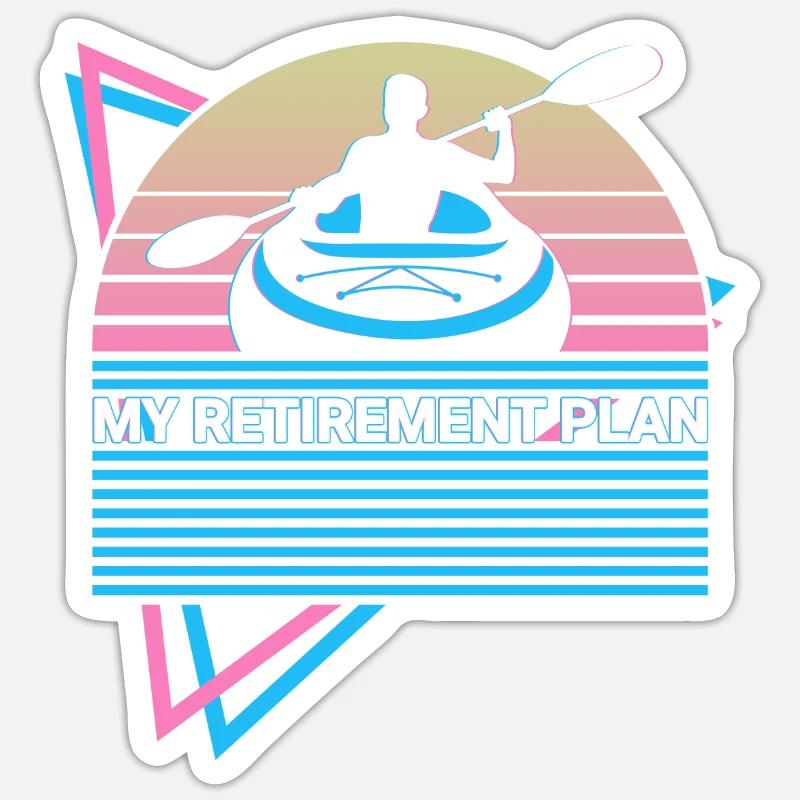 Funny Kayak Kayaking Retro - Sticker size S (10 x 10 cm) - white matte