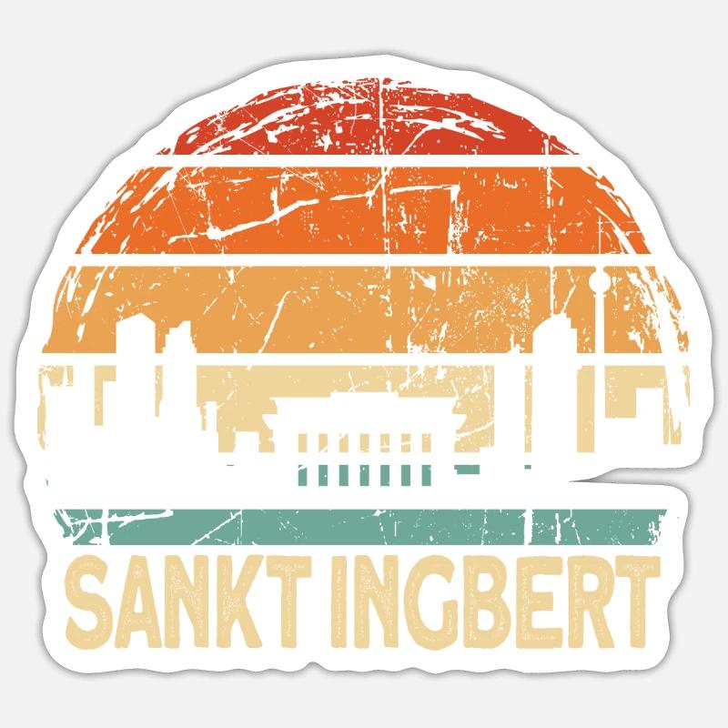Sankt Ingbert - Sticker Größe S (10 x 10 cm) - Mattweiß