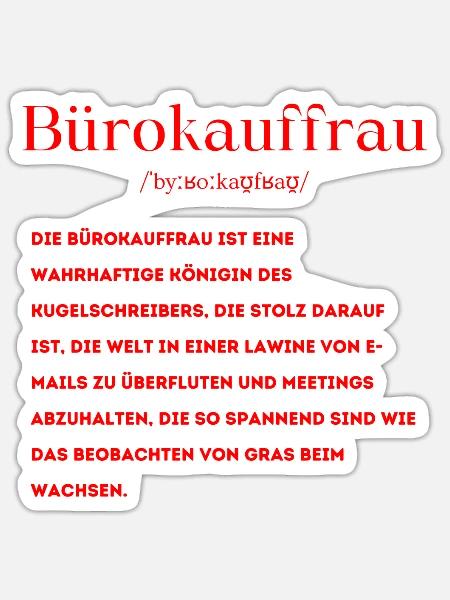 Bürokauffrau Definition - Sticker Größe S (10 x 10 cm) - Mattweiß