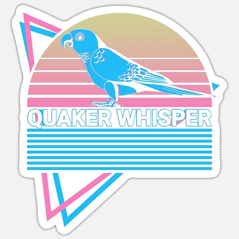 Quaker Whisperer Parrot Retro - Sticker size S (10 x 10 cm) - white matte