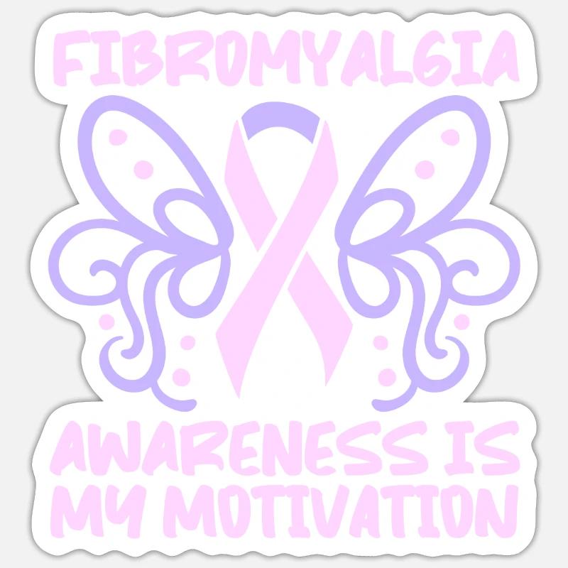 Fibromyalgie Rhumatisme - Sticker taille S (10 x 10 cm) - blanc mat