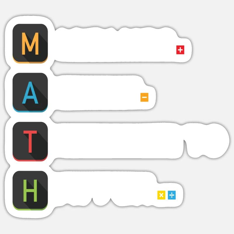 MATH Mathe Schule Mathematik Sticker Größe S (10 x 10 cm)