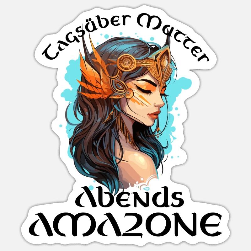 Meine Mutter die Amazone - Mutter Sticker Größe S (10 x 10 cm)