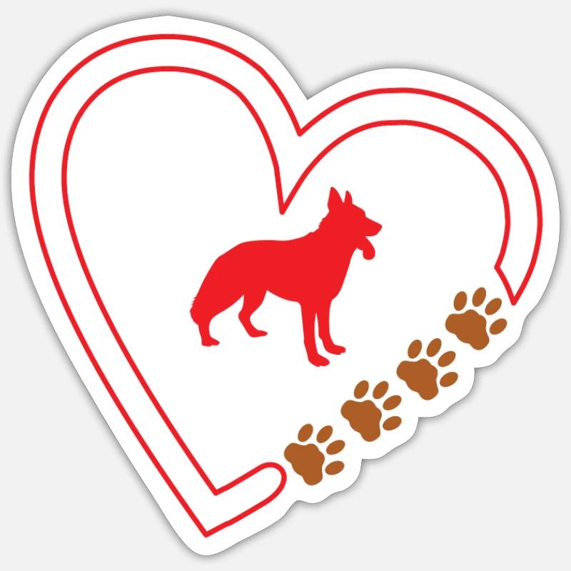 Hunde Zubehör Schäferhund Hundebesitzer - Sticker Größe S (10 x 10 cm) - Mattweiß