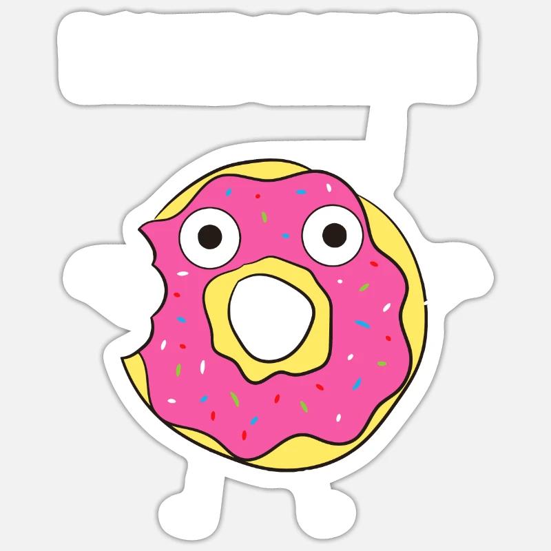 Doughnut Donut Panic No Panic Funny Donuts Sticker size S (10 x 10 cm)