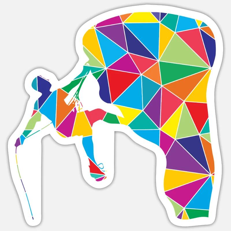Grimpeur Polygone Climber - Sticker taille S (10 x 10 cm) - blanc mat