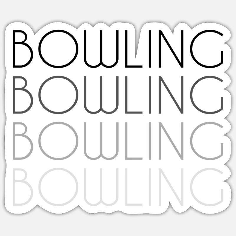 Bowling Schriftzug - Sticker Größe S (10 x 10 cm) - Mattweiß