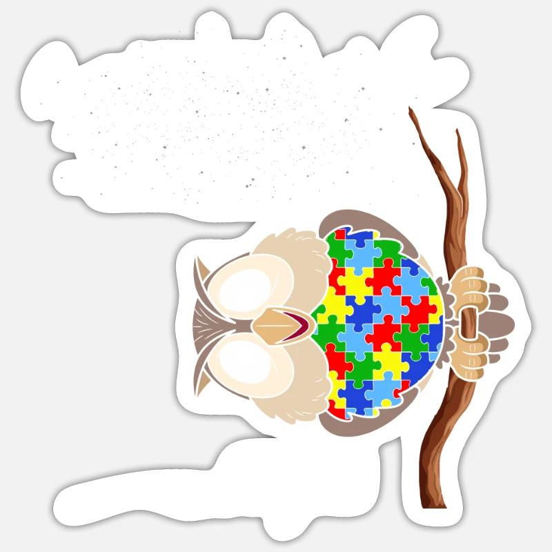 Be Different Puzzle Autismus Eule Sticker Größe S (10 x 10 cm)