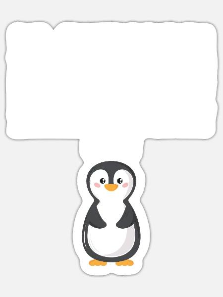 Tiermotiv Pinguin - Sticker Größe S (10 x 10 cm) - Mattweiß