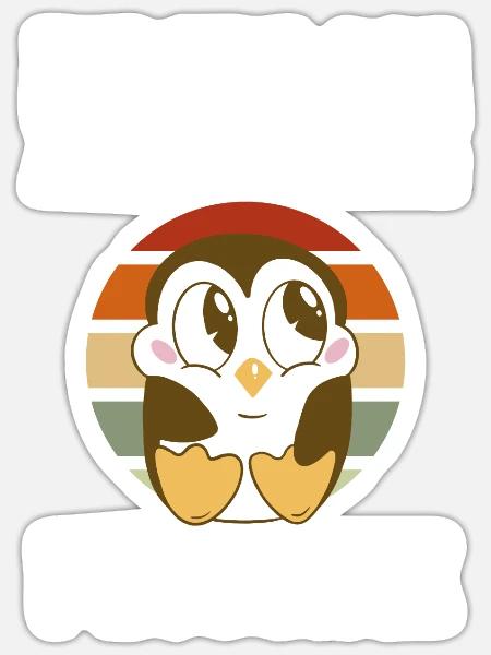 Tiermotiv Pinguin - Sticker Größe S (10 x 10 cm) - Mattweiß