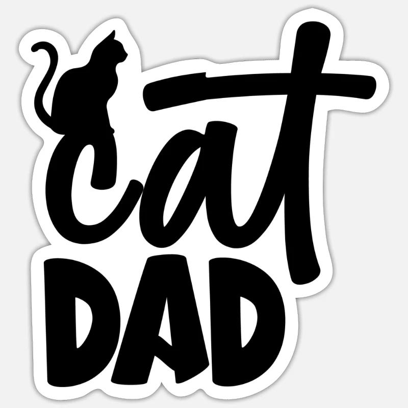 Cat Dad - Sticker size S (10 x 10 cm) - white matte