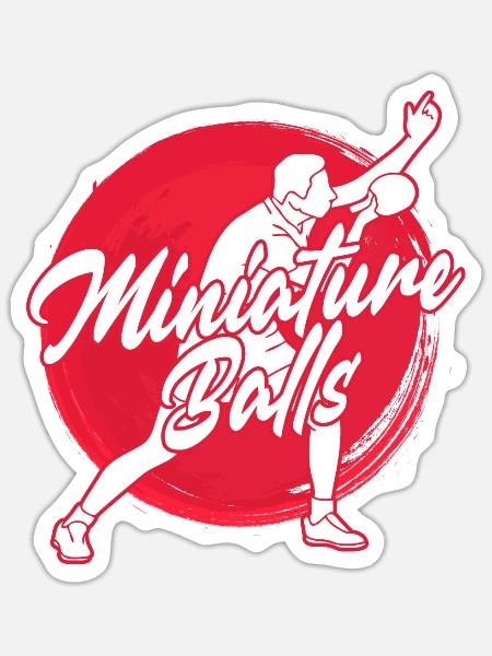 Miniaturbälle - Lustiges Ping Pong - Sticker Größe S (10 x 10 cm) - Mattweiß